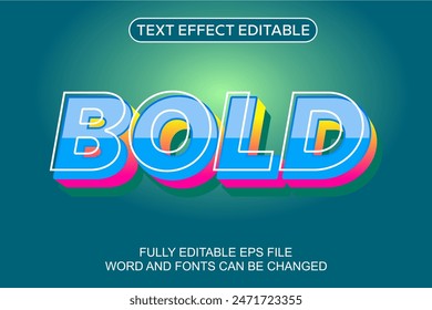3D TEXT EFFECT BOLD VECTOR EDITABLE