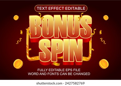 3D TEXT EFFECT BONUS SPIN VECTOR EDITABLE