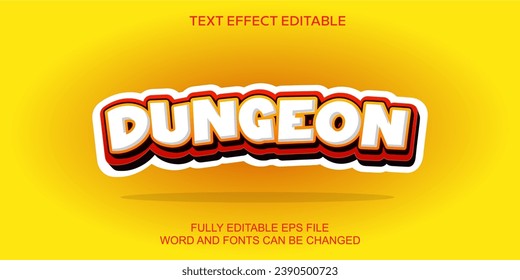 3D TEXT EFFECT CARTOON DUNGEON VECTOR