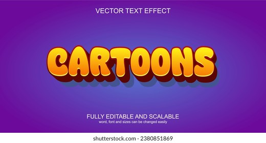 3D text effect cartoons template vector free