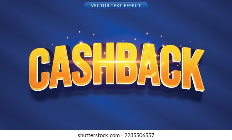 3D text effect cashback sales and purchases