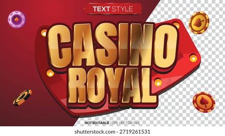 efeito de texto 3D casino royal tema é muito adequado para complementar um bom design