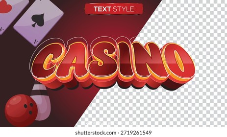 O tema de casino do efeito de texto 3D é muito adequado para complementar um bom design