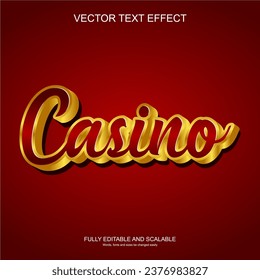 3d text effect casino vector