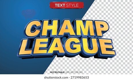 Efecto de texto 3D Champ League tema