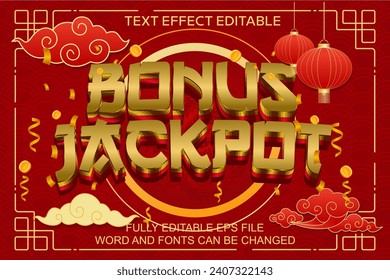 3d text effect chinese new year jackpot vector