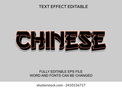 3d text effect chinese vector editable
