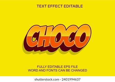 3D TEXT EFFECT CHOCO VECTOR EDITABLE