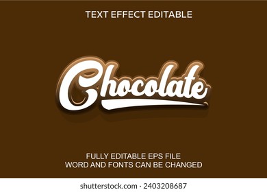 3d text effect chocolate vector editable