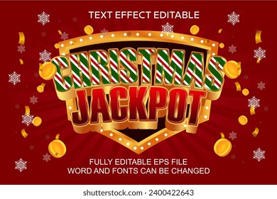 3D TEXT EFFECT CHRISTMAS JACKPOT VECTOR EDITABLE