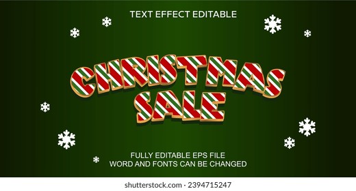 3D TEXT EFFECT CHRISTMAS SALE POSTER BANNER VECTOR