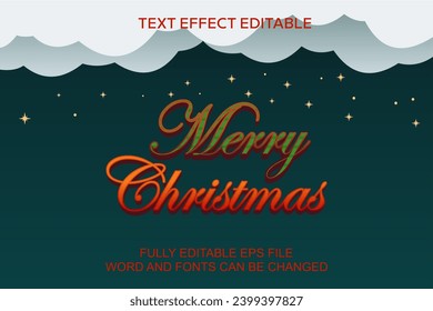 3d text effect christmas vector editable