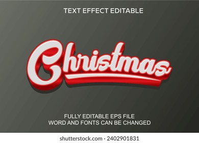 3d text effect christmas vector editable