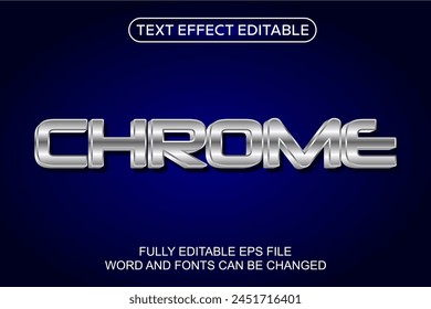 EFECTO DE TEXTO 3D VECTOR CROMADO EDITABLE