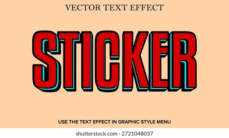 Efecto de texto 3D Vector clásico de la etiqueta engomada editable