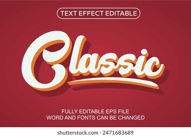 3d text effect classic vector editable