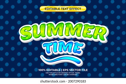 3d text effect with colorful summer theme. Summer time typography.