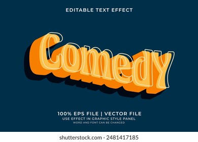 3D text effect Comedy  editable vector