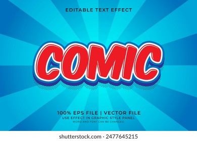 3d text effect Comic editable vector