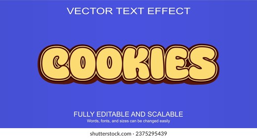 3d text effect cookies vector