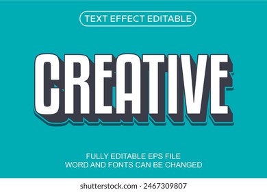 EFECTO DE TEXTO 3D VECTOR CREATIVO EDITABLE