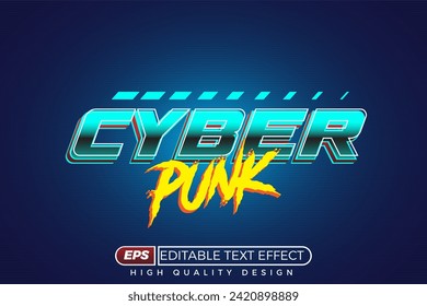 3D text effect cyber punk modern