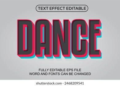 3D TEXT EFFECT DANCE VECTOR EDITABLE