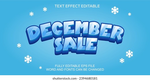 3D TEXT EFFECT DECEMBER SALE VECTOR EDITABLE