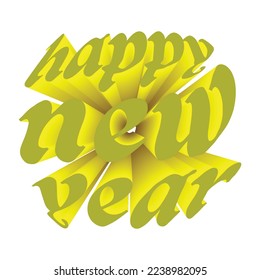3d text effect design. new year poster template And T-Shirt print design. Vector calligraphic.
