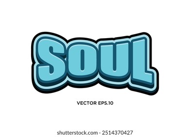 Design de efeito de texto 3d com a palavra "soul"