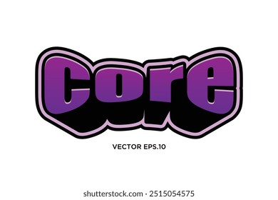 3d text effect design with the word "core"