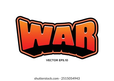 3d text effect design with the word "war"