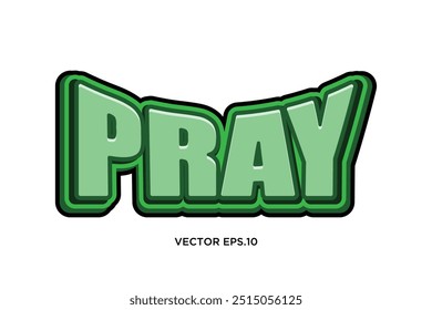 Design de efeito de texto 3d com a palavra "orar"