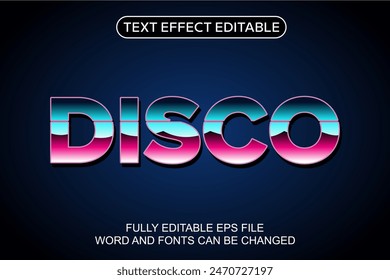 3D TEXT EFFECT DISCO VECTOR EDITABLE