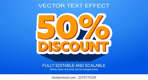 3d text effect discount vector