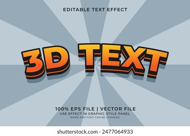 3d text effect editable vector, vintage retro style text effect