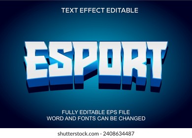 3d text effect esport vector editable