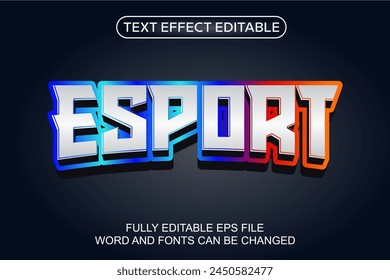 3D TEXT EFFECT ESPORT VECTOR EDITABLE