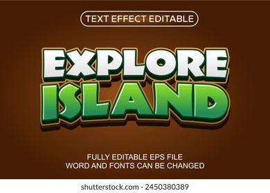 Explore DE EFECTO DE TEXTO 3D ISLA VECTOR EDITABLE