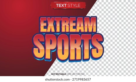 Efecto de texto 3D tema de deportes extremos