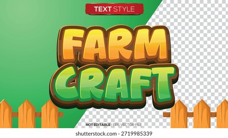 Tema de arte de granja de efecto de texto 3D