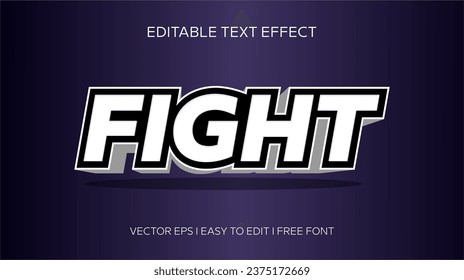 3d text effect fight vector