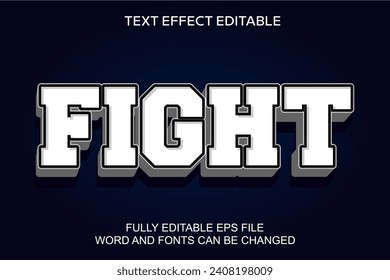 3d text effect fight vector editable