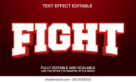 3d text effect fight vector editable