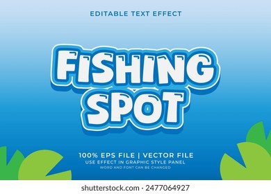 3d text effect Fishing Spot editable vector