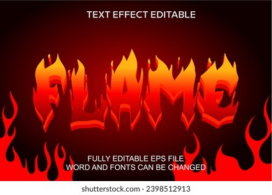 3D TEXT EFFECT FLAME VECTOR EDITABLE