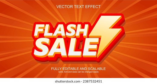 3D text effect flash sale vector editable