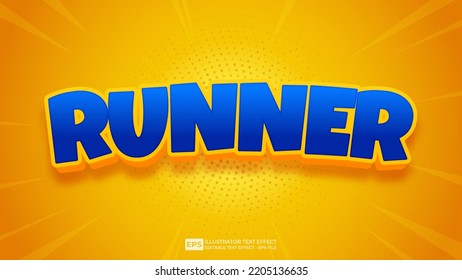 3D text effect font editable text Runner