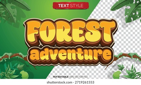 efeito de texto 3D floresta aventura tema é muito adequado para complementar um bom design