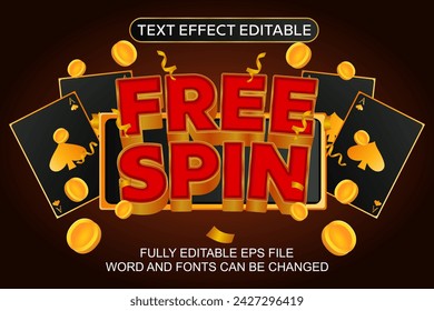 3D TEXT EFFECT FREE SPIN VECTOR EDITABLE